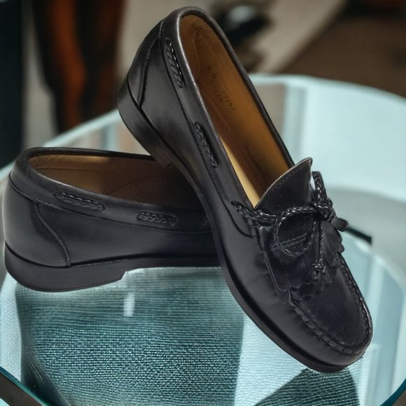 Allen Edmonds Men's Black Leather Tassel Woodstock Slip On Loafer Size 8D - Picture 2 of 8